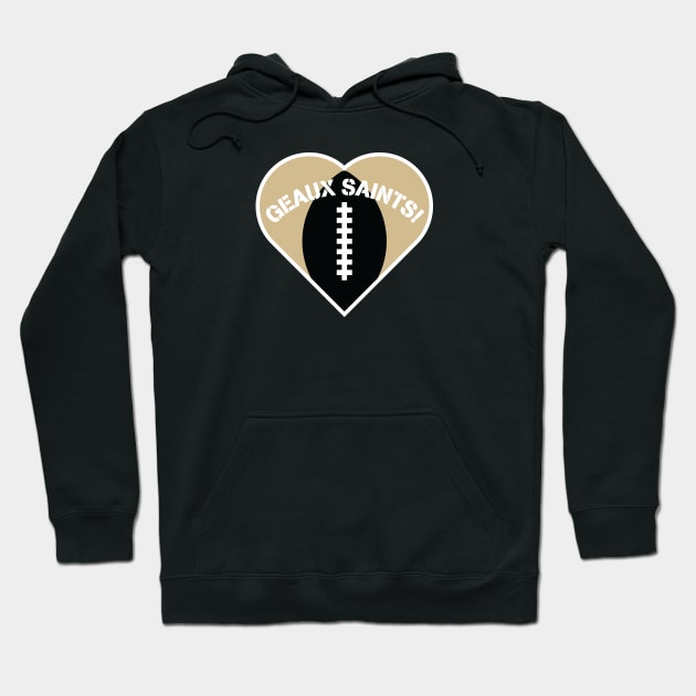 Heart Shaped New Orleans Saints Hoodie by Rad Love